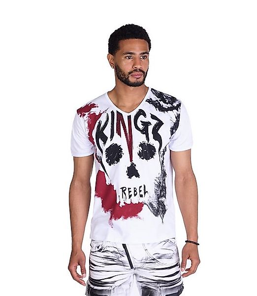 KINGZ T-Shirt KINGZ Herren T-Shirt mit Totenkopf Weiß XL günstig online kaufen