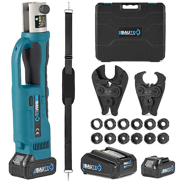 BAUTEC Hydraulische Akku-Crimpzange und Schneidzange 32 kN Kofferset mit 12 günstig online kaufen