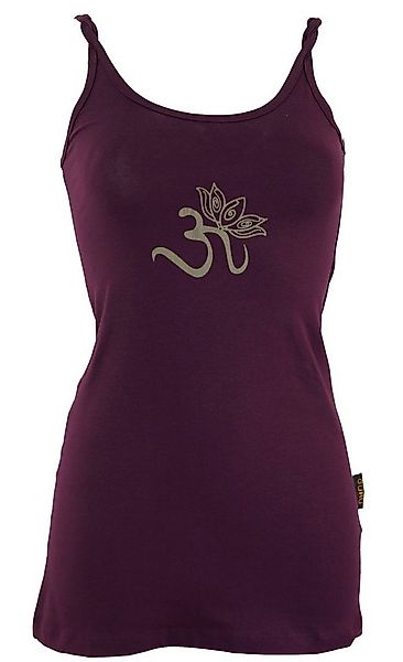 Guru-Shop T-Shirt Yoga-Top aus Bio-Baumwolle OM - plum Festival, Ethno Styl günstig online kaufen