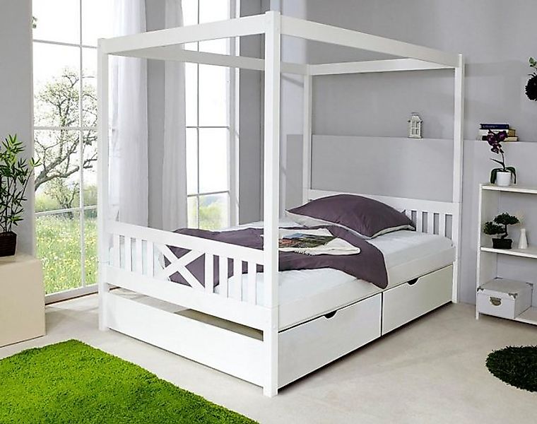 Ticaa Himmelbett "Lino", Himmelbett, inkl. Schubkasten und Rollrost günstig online kaufen