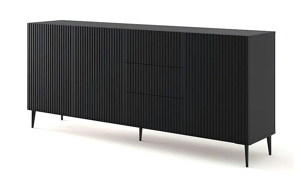 Sideboard   ¦ schwarz ¦ Maße (cm): B: 200 H: 87 Kommoden & Sideboards > Sid günstig online kaufen