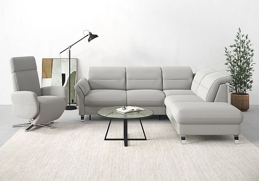 sit&more Ecksofa »Grenoble L-Form mit Federkern« wahlweise mit Bettfunktion günstig online kaufen