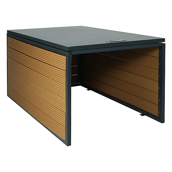 PROREGAL Mähroboter-Garage XL Mit Deckel 43x70x90cm Wpc Metall Eiche-Optik günstig online kaufen