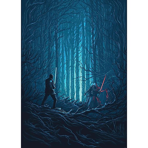 Komar Vliesfototapete Star Wars Wood Fight 200 cm x 280 cm günstig online kaufen