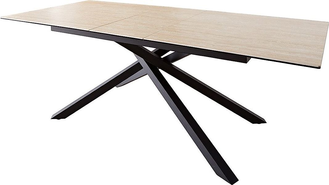 DELIFE Esstisch Edge, Keramik Travertin Natur günstig online kaufen