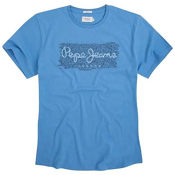 Pepe Jeans Cluster Kurzärmeliges T-shirt M Middle Blue günstig online kaufen