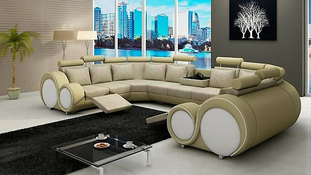 JVmoebel Ecksofa Wohnlandschaft Polster Couch Sitz Eck Garnitur Textil Lede günstig online kaufen