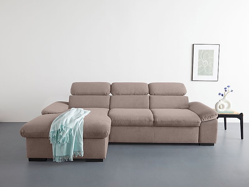 COTTA Ecksofa »Lola L-Form mit Kopfteilfunktion & Hocker« wahlweise mit Bet günstig online kaufen