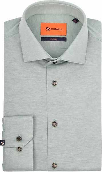 Suitable Hemd Knitted Pique Hellgrün - Größe 41 günstig online kaufen