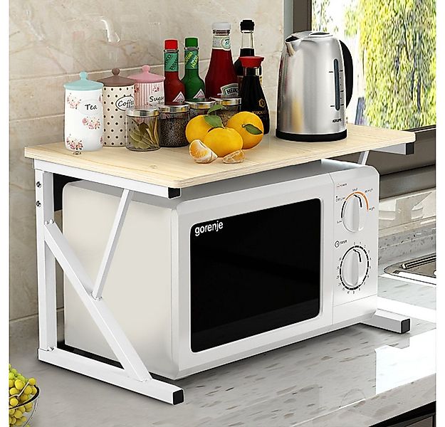 JEOBEST Küchenregal (2-stufig) Holz Mikrowellen Ständer, Gewürzregal Multif günstig online kaufen