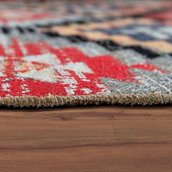 Paco Home Teppich »Artigo 405«, rund, 4 mm Höhe, Kurzflor, Rauten Muster, V günstig online kaufen