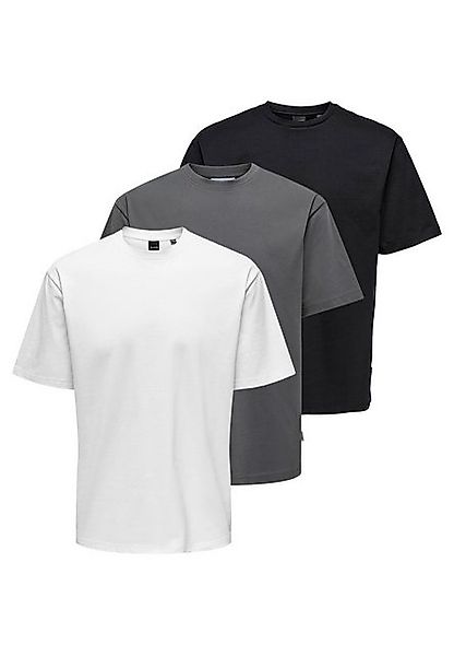 ONLY & SONS T-Shirt 3er Pack Onsfred (Spar-Set, 3-tlg) T-Shirt - Baumwolle günstig online kaufen