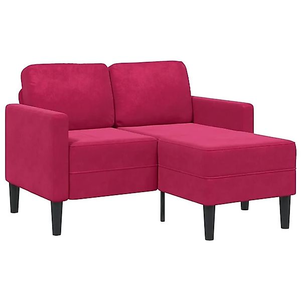 vidaXL 2-Sitzer-Sofa mit Chaiselongue L-Form Weinrot 125 cm Samt 4107072 günstig online kaufen