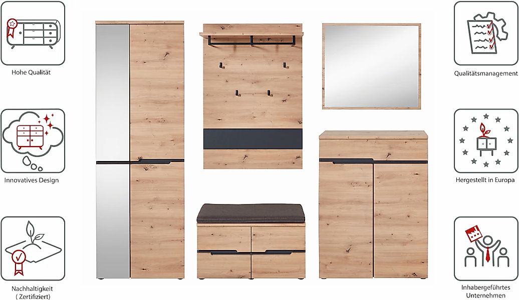 Innostyle Garderoben-Set "MEMPHIS", (Komplett-Set, 5 St.) günstig online kaufen