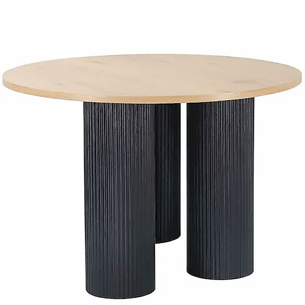 OTTO home Esstisch »Mandan«, rund, 110x110 cm, 25 cm runde Beine mit Rillen günstig online kaufen