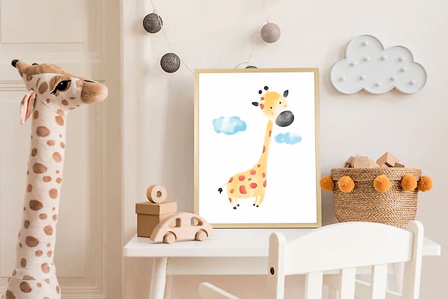 queence Bild mit Rahmen »Niedliche Giraffe«, Fantasy-Giraffe-Giraffen-Giraf günstig online kaufen