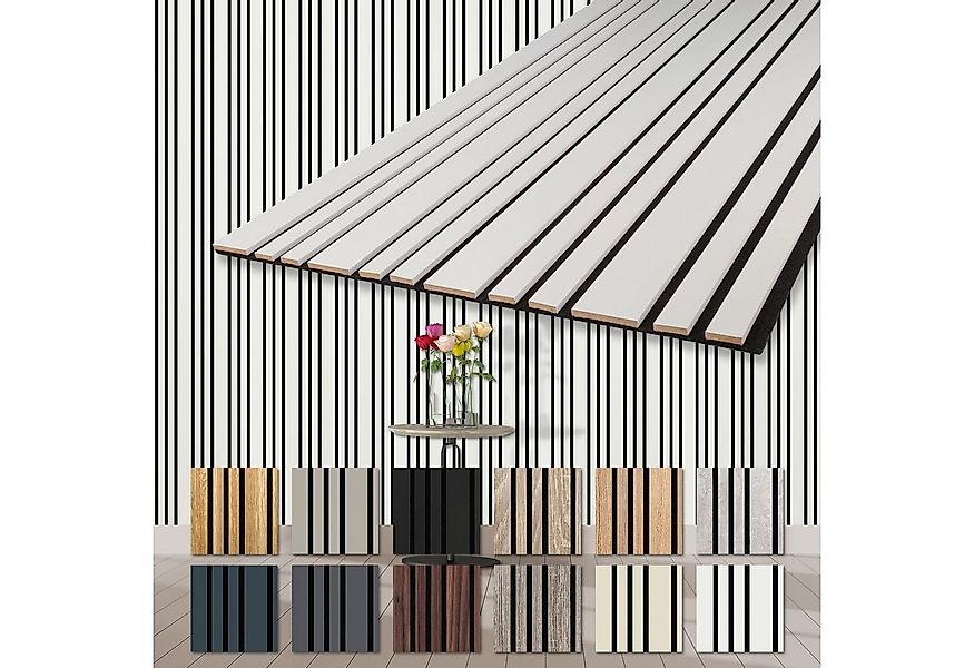 Hexim Wandpaneel, (Akustikpaneele 4 Stück 278x60cm Holz Mila - flexible Hol günstig online kaufen