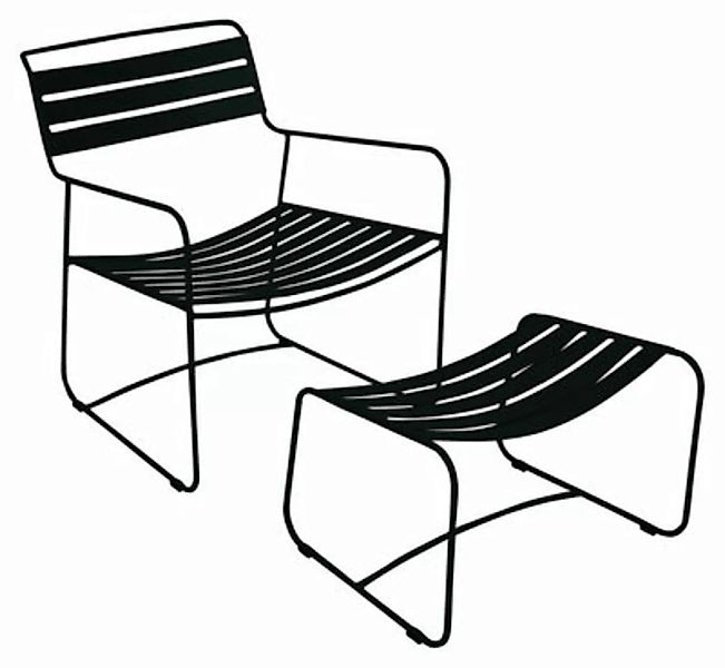 Set Sessel & Fußstütze Surprising Lounger metall schwarz Ensemble Sessel + günstig online kaufen
