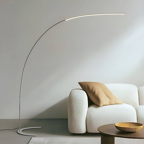 Lindby LED-Stehleuchte Danua, silber, Metall, Höhe 200cm günstig online kaufen