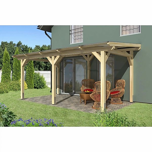 Skan Holz Terrassenüberdachung Siena B x T 541 cm x 350 cm Leimholz Natur günstig online kaufen