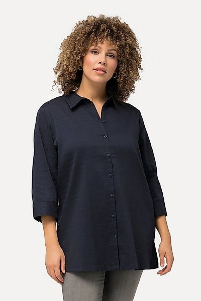 Ulla Popken Hemdbluse Bluse Bubble-Qualität Hemdkragen 3/4-Arm günstig online kaufen