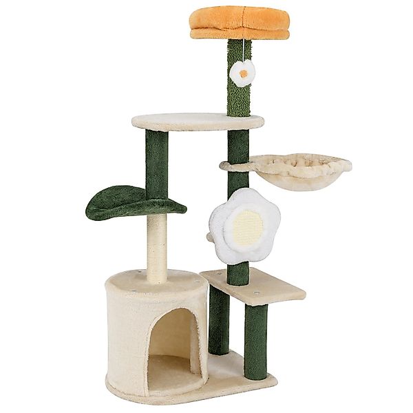 COSTWAY Kratzbaum, Katzenbaum, mit Katzenhöhle, Hängematte, günstig online kaufen