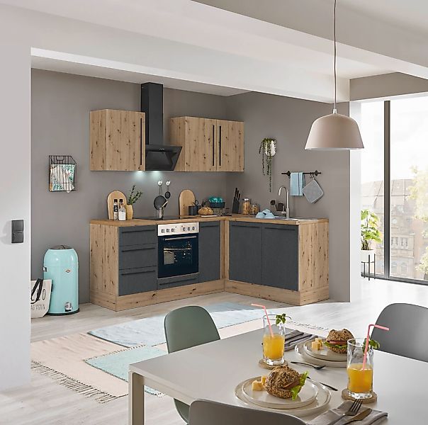 KOCHSTATION Winkelküche "Florida, Stellbreite 210x165 cm" wahlweise mit E-G günstig online kaufen