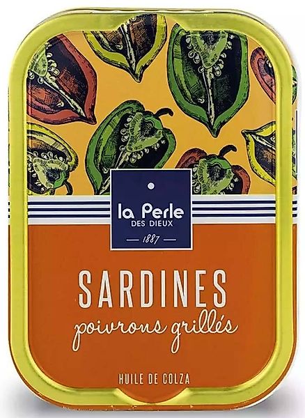 La Perle des Dieux Sardinen mit gegrillter Paprika und Rapsöl - Dose 115 g günstig online kaufen