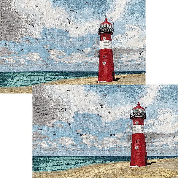 Platzset Tischset 2er-Pack, Gobelin Motiv: Leuchtturm günstig online kaufen