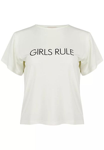 T-shirt Mit Stickerei Statement "Girls Rule" Tencel Modal günstig online kaufen