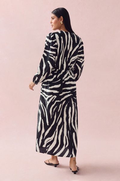 Next Midikleid Langärmeliges Midikleid mit Bindung günstig online kaufen