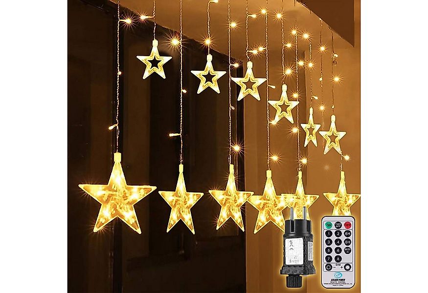 Salcar LED-Lichterkette 2m Sterne LED Lichterkette Außen Lichtervorhang Inn günstig online kaufen