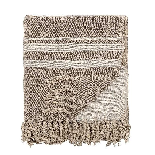 Wolldecke Bloomingville Decke LUGO Braun Beige günstig online kaufen