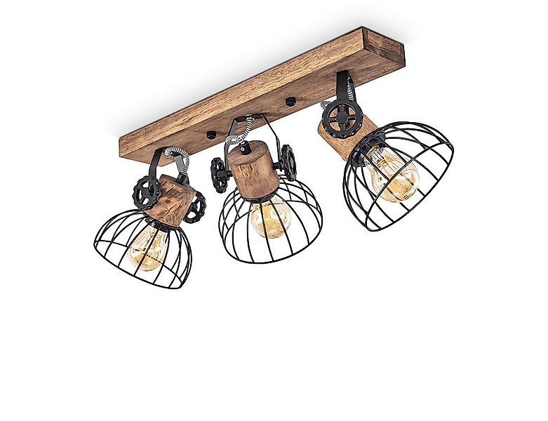 hofstein Deckenleuchte »Cotes« Deckenlampe, Holz/Metall, Braun/Schwarz Schi günstig online kaufen