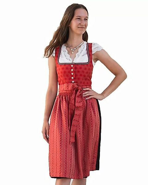 Trachten Deiser Dirndl 'Iva' Traditionell, Rot Schwarz - 65cm günstig online kaufen