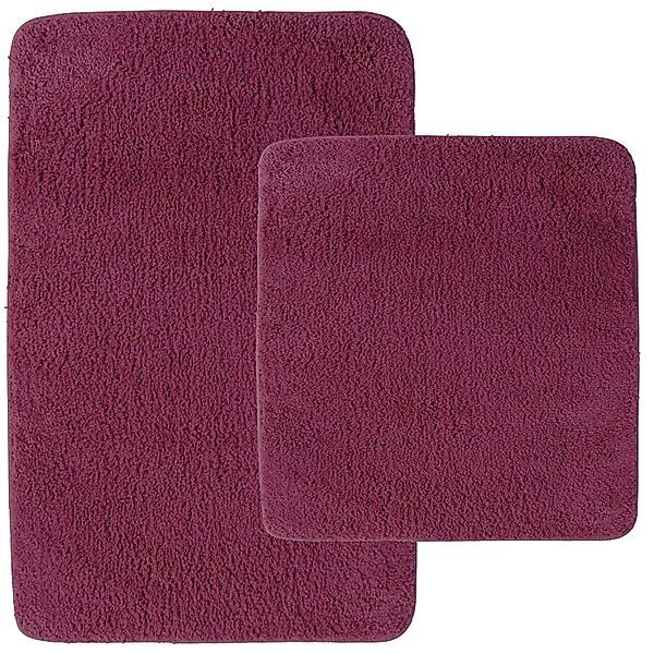 NYVI Badematte Badematten Set 2 teilig NYVISpa Lasalle Lila Badezimmerteppi günstig online kaufen