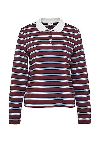 s.Oliver Langarmshirt Polo-Shirt Langarm-Poloshirt mit Streifen günstig online kaufen