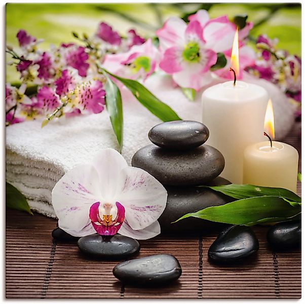 Artland Wandbild "Spa Orchideen Bambus Kerze" Zen Bilder 1 Stk. tlg. als Al günstig online kaufen
