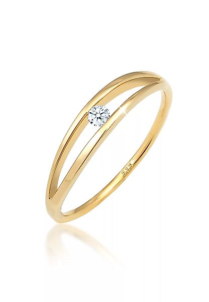 Elli DIAMONDS Verlobungsring "Verlobung Wellen Diamant (0.06 ct.) 585 Gelbg günstig online kaufen