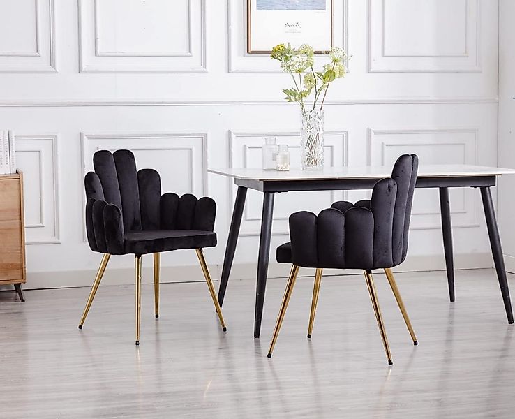 WAHSON OFFICE CHAIRS Esszimmerstuhl 2/4er Set, Samt/Kunstfell Polsterstuhl günstig online kaufen