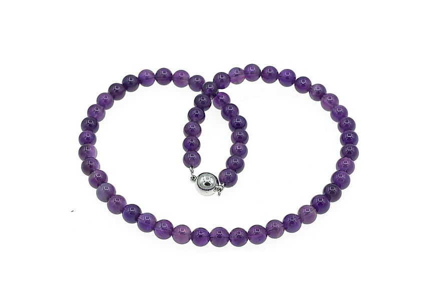 Bella Carina Perlenkette Kette mit hochwertigen Amethyst Perlen 8 mm, Magne günstig online kaufen