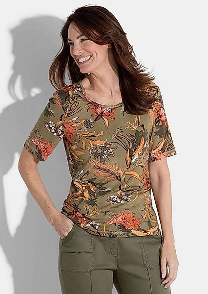 GOLDNER T-Shirt Blusenshirt mit Tropen-Design Stilvolles Printshirt mit Run günstig online kaufen