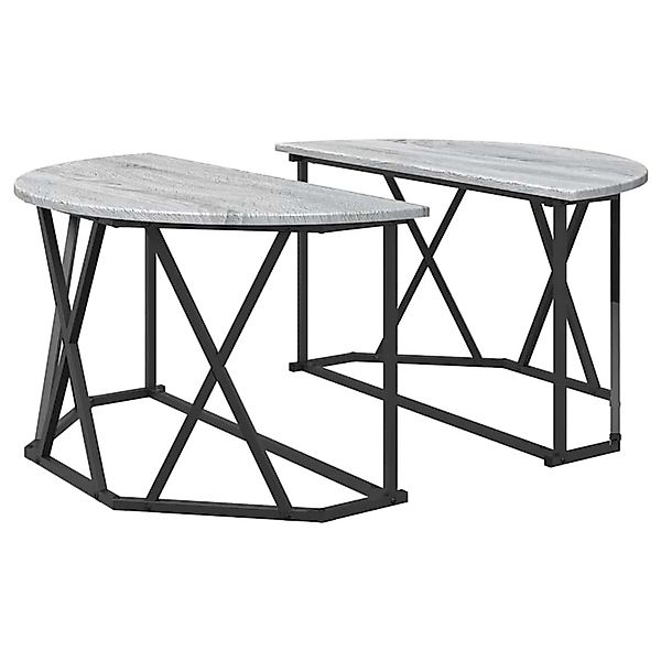 vidaXL Couchtisch Grau Sonoma 80 x 80 x 42 cm Ingenieurholz und Stahl 86825 günstig online kaufen