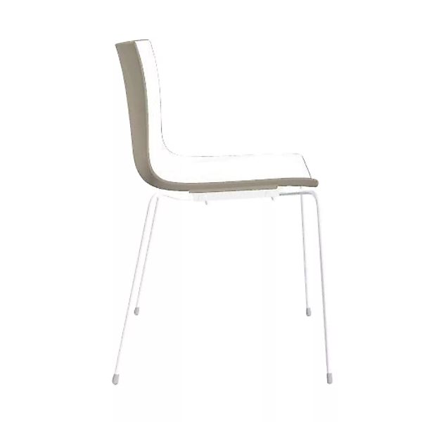 Arper - Catifa 46 0251 Stuhl zweifarbig Gestell weiß - weiß/taubengrau/Auße günstig online kaufen