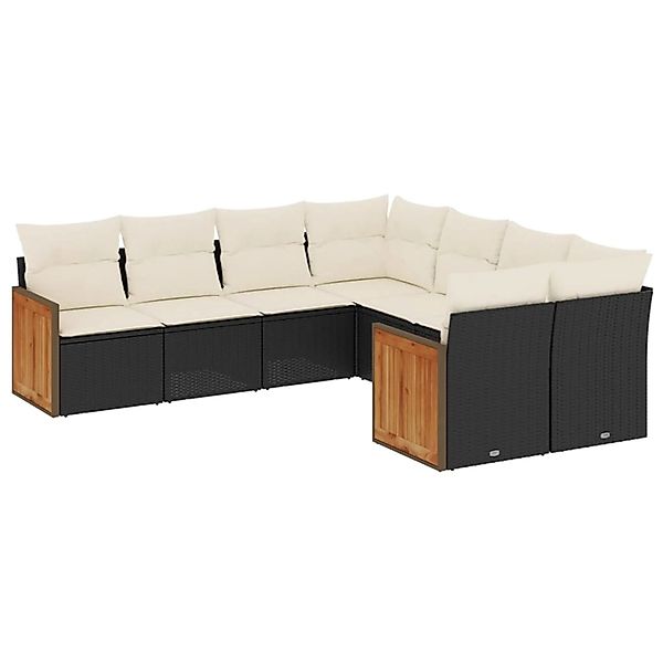 vidaXL 8-tlg Garten-Sofagarnitur mit Kissen Schwarz Poly Rattan Modell 206 günstig online kaufen