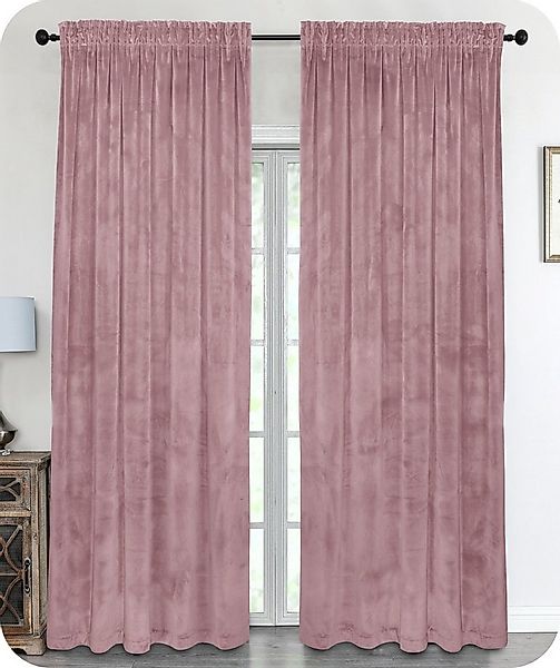 Beautex Verdunkelungsvorhang Samt Vorhang Kräuselband U-Band Gardine Velvet günstig online kaufen