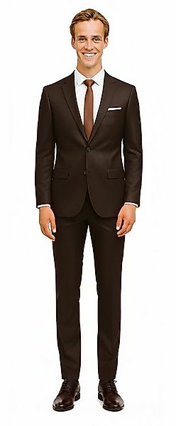 Freiherr von Falkenhausen Anzug S 150 braun Super 150 slim fit 100% Schurwo günstig online kaufen