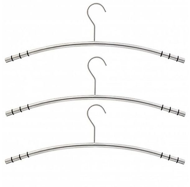 axentia Kleiderbügel Kleiderbügel, Edelstahl, 3er-Set 132486, (1-tlg) günstig online kaufen
