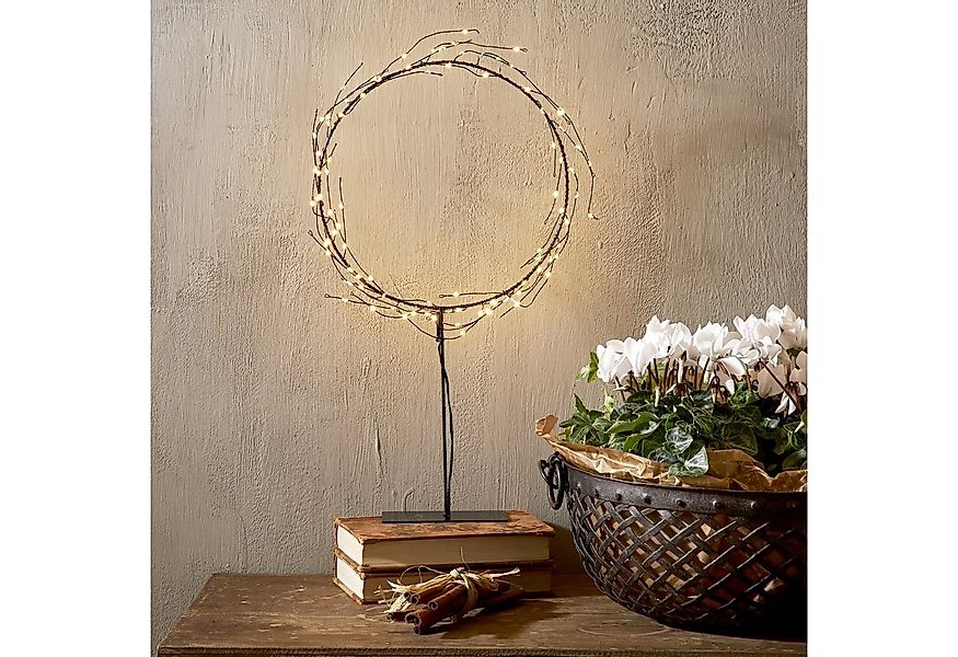 MARELIDA Dekokranz LED Kranz Draht stehend Tischkranz Leuchtkranz 95LED H: günstig online kaufen