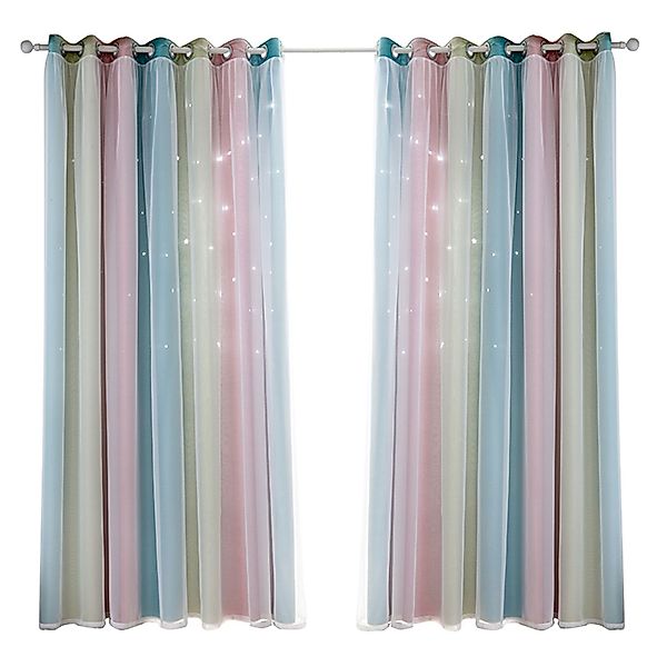 OKWISH Verdunkelungsvorhang 2er Set Curtains Farbverlauf günstig online kaufen